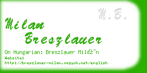 milan breszlauer business card